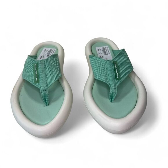 Stella McCartney Mint Green Air Slide Flip Flop Sandals - SIZE Left 37, Right 36 - Picture 1 of 14